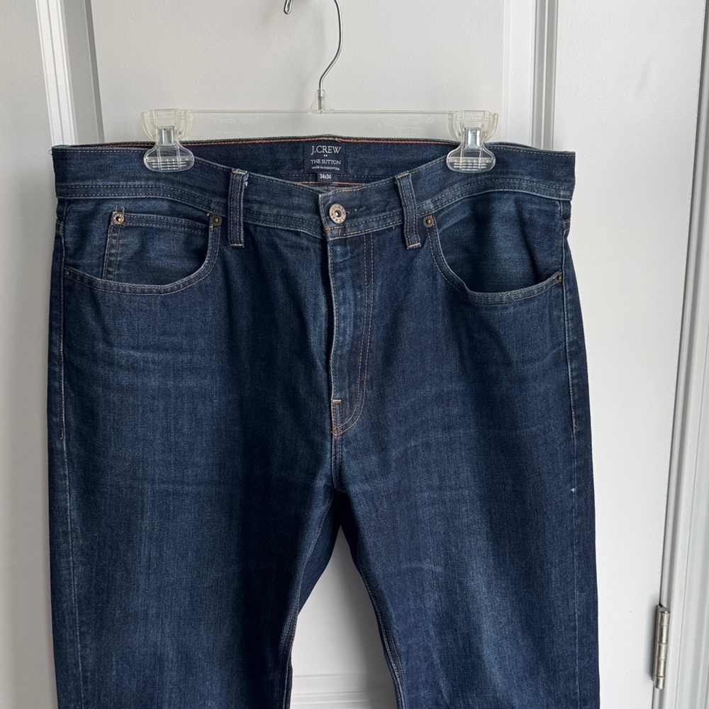 J. Crew Men's Dark Blue Straight Jeans The Sutton 34X34